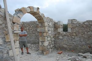 Traditional style internal stone arch, hand cut stone
