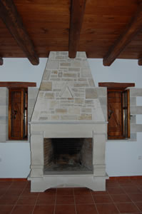 Traditional style fireplace.